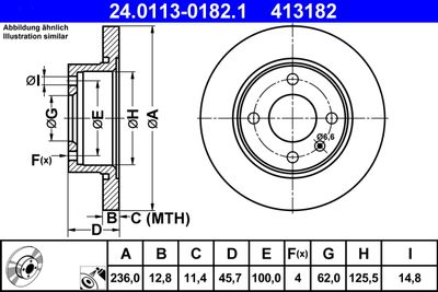 Тормозной диск ATE 24.0113-0182.1 для SKODA FELICIA