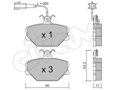 Sada brzdových destiček, kotoučová brzda CIFAM 822-059-0