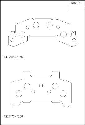 Комплект тормозных колодок, дисковый тормоз ASIMCO KD66314 для CHEVROLET CAVALIER