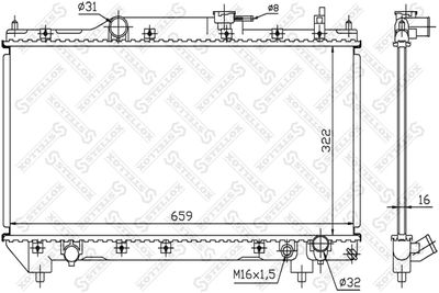 Радиатор, охлаждение двигателя STELLOX 10-25113-SX для TOYOTA AVENSIS