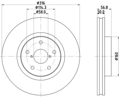 Тормозной диск TEXTAR 92302103 для SUBARU WRX