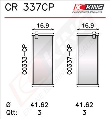 Kiertokangen laakeri KING CR 337CP0.25
