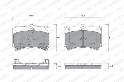 WEEN 151-1192 Тормозные колодки и сигнализаторы  для MAZDA 323 F V (BA) 1.5 16V