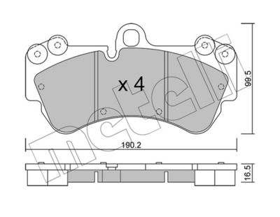Комплект тормозных колодок, дисковый тормоз METELLI 22-0653-0 для PORSCHE CAYENNE