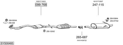 Изпускателна система BOSAL SYS00485