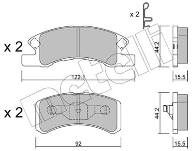 Комплект тормозных колодок, дисковый тормоз METELLI 22-0605-0 для MITSUBISHI MIRAGE