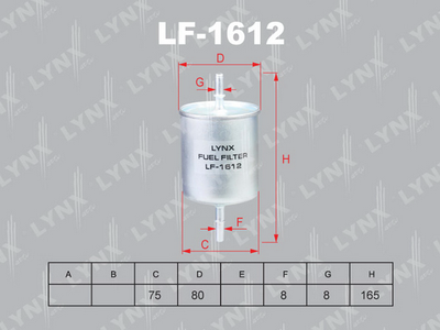 LF-1612 LYNXauto Топливный фильтр