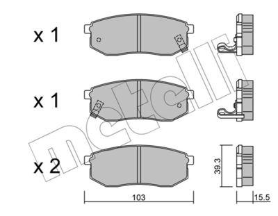 Комплект тормозных колодок, дисковый тормоз METELLI 22-0514-0 для HYUNDAI GALLOPER