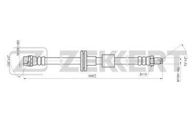 Тормозной шланг ZEKKERT BS-9038 для MERCEDES-BENZ C-CLASS