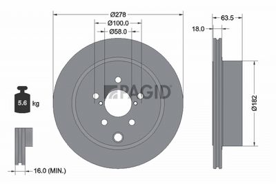 спирачен диск PAGID 55785NC