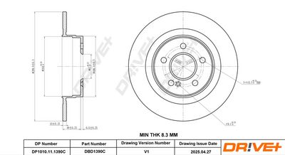 Tarcza hamulcowa DR!VE+ DBD1390C
