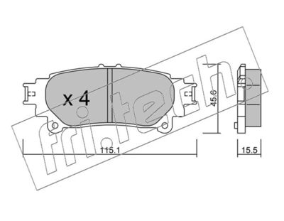 fri.tech. 955.0 Тормозные колодки и сигнализаторы  для LEXUS RX (_L1_) 270 (AGL10_)