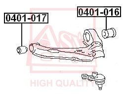 Подвеска, рычаг независимой подвески колеса ASVA 0401-017 для MITSUBISHI L300