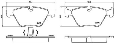 Bromsbeläggssats, skivbroms BREMBO P06060