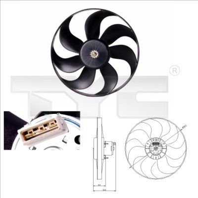 Вентилятор, охлаждение двигателя TYC 837-0010 для SEAT ALHAMBRA
