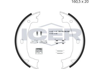 комплект спирачна челюст, ръчна спирачка ICER 79PB4001 C