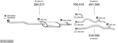 Układ wydechowy BOSAL SYS14539