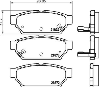 Комплект тормозных колодок, дисковый тормоз HELLA 8DB 355 027-351 для MITSUBISHI FTO
