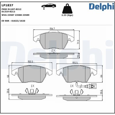 Brake Pad Set, disc brake LP1837