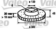 Тормозной диск VALEO 186637 для TOYOTA LAND CRUISER
