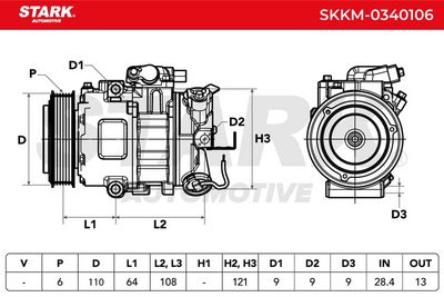 компресор, климатизация STARK SKKM-0340106