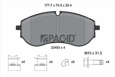 Zestaw klocków hamulcowych, hamulce tarczowe PAGID T2835N