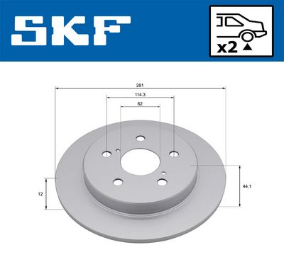 спирачен диск SKF VKBD 91392 S2