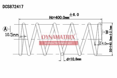 DYNAMATRIX DCS872417 Пружина подвески  для MAZDA 323 F V (BA) 1.5 16V
