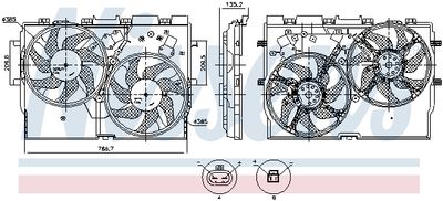 Вентилятор, охлаждение двигателя NISSENS 850115 для CITROËN JUMPER