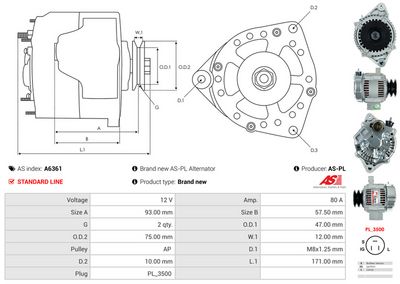 GENERATOR / ALTERNATOR AS-PL A6361 5