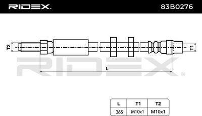 спирачен маркуч RIDEX 83B0276