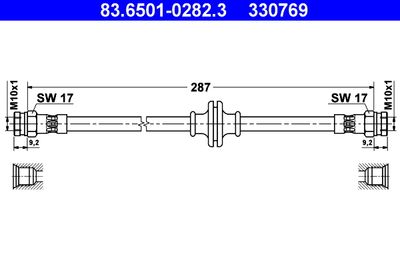 Тормозной шланг ATE 83.6501-0282.3 для FIAT STILO