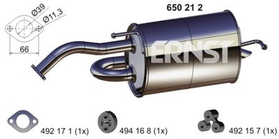 ERNST 650212 Глушник вихлопних газів для CHEVROLET (Шевроле)