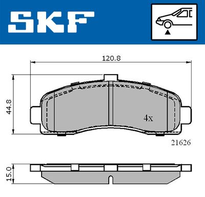 SKF VKBP 80492 Тормозные колодки и сигнализаторы  для NISSAN MICRA II (K11) 1.0 i 16V