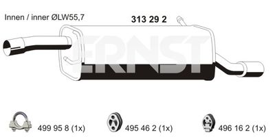 ERNST 313292 Глушитель выхлопных газов  для FORD FIESTA V (JH_, JD_) ST150