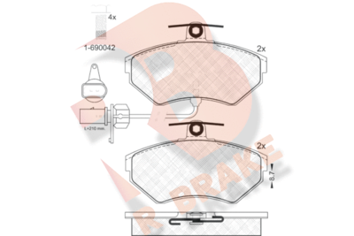 R BRAKE RB1157-203 Тормозные колодки и сигнализаторы  для AUDI A4 B6 Avant (8E5) 2.5 TDI quattro