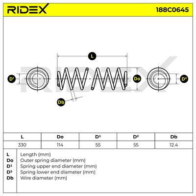 пружина за ходовата част RIDEX 188C0645