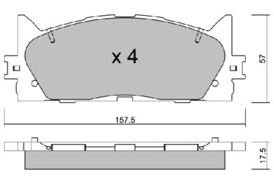 AISIN BPTO-1022 Тормозные колодки и сигнализаторы  для TOYOTA CAMRY седан (_V4_) 2.4 (ACV40_)
