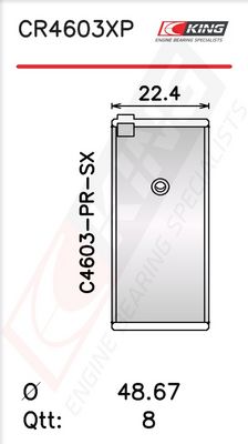 Черупка на биелен лагер KING CR4603XP STDX