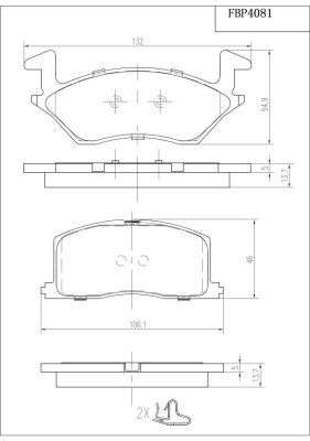Комплект тормозных колодок, дисковый тормоз FI.BA FBP4081 для TOYOTA STARLET