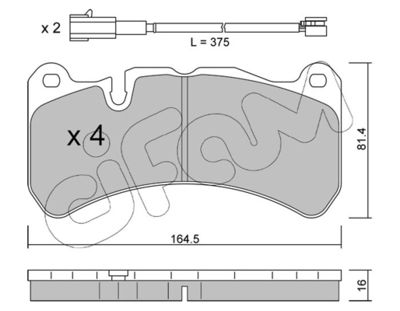 Комплект тормозных колодок, дисковый тормоз CIFAM 822-1201-1 для FERRARI 599