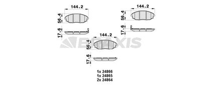 Комплект тормозных колодок, дисковый тормоз BRAXIS AB0433 для CHEVROLET EPICA