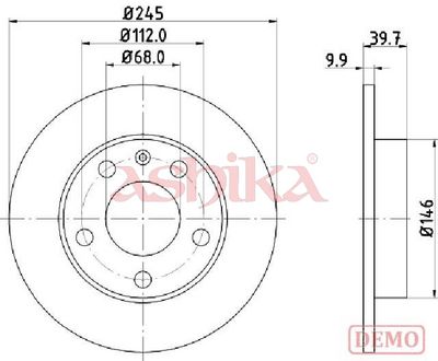 спирачен диск ASHIKA 61-00-0929C