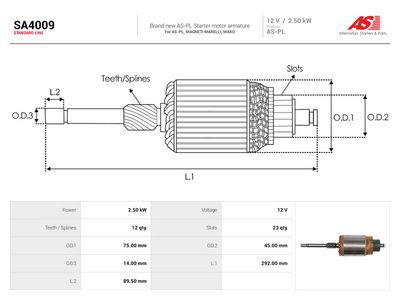 Reläankare, startmotor AS-PL SA4009