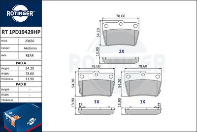 Brake pad set, disc brake