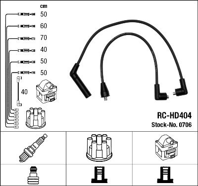 Комплект проводов зажигания NGK 0706 для HYUNDAI SONATA