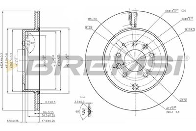 Тормозной диск BREMSI CD8251V для MAZDA CX-9