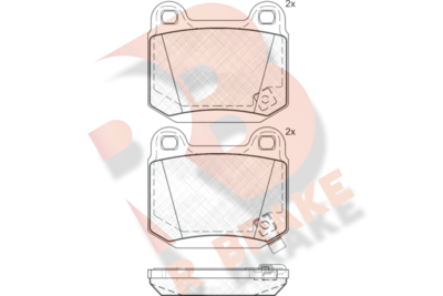 Комплект тормозных колодок, дисковый тормоз R BRAKE RB1634 для MITSUBISHI LANCER