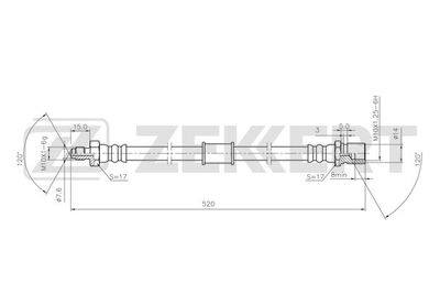 ZEKKERT BS-9078 Тормозной шланг  для GAZ  (Газ Волга)