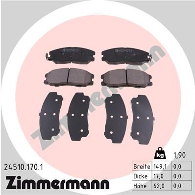 Комплект тормозных колодок, дисковый тормоз ZIMMERMANN 24510.170.1 для OPEL ANTARA
